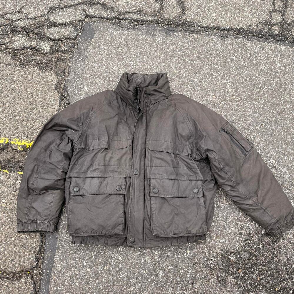 Vintage Dash Classics Black Puffer Jacket Large 26x25 Boxy Cropped Down Fill